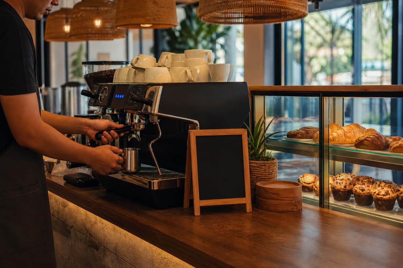 The coffee counter at Azure Sands Cafe
