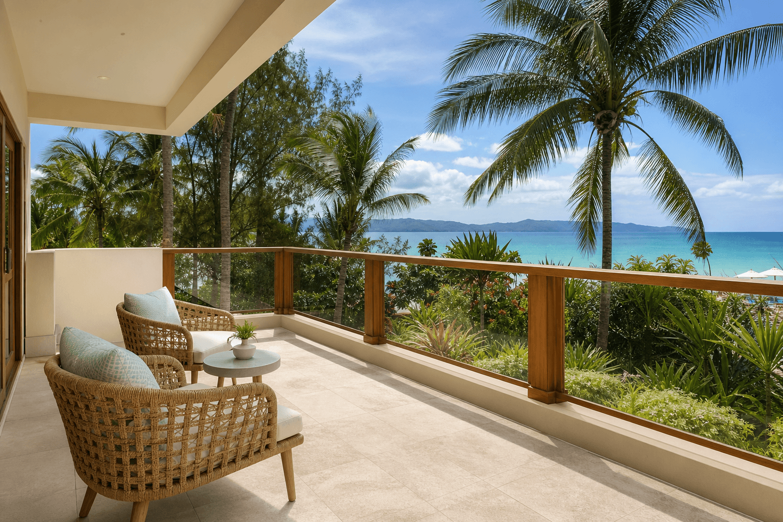 Spacious private balcony for Family Suite guests