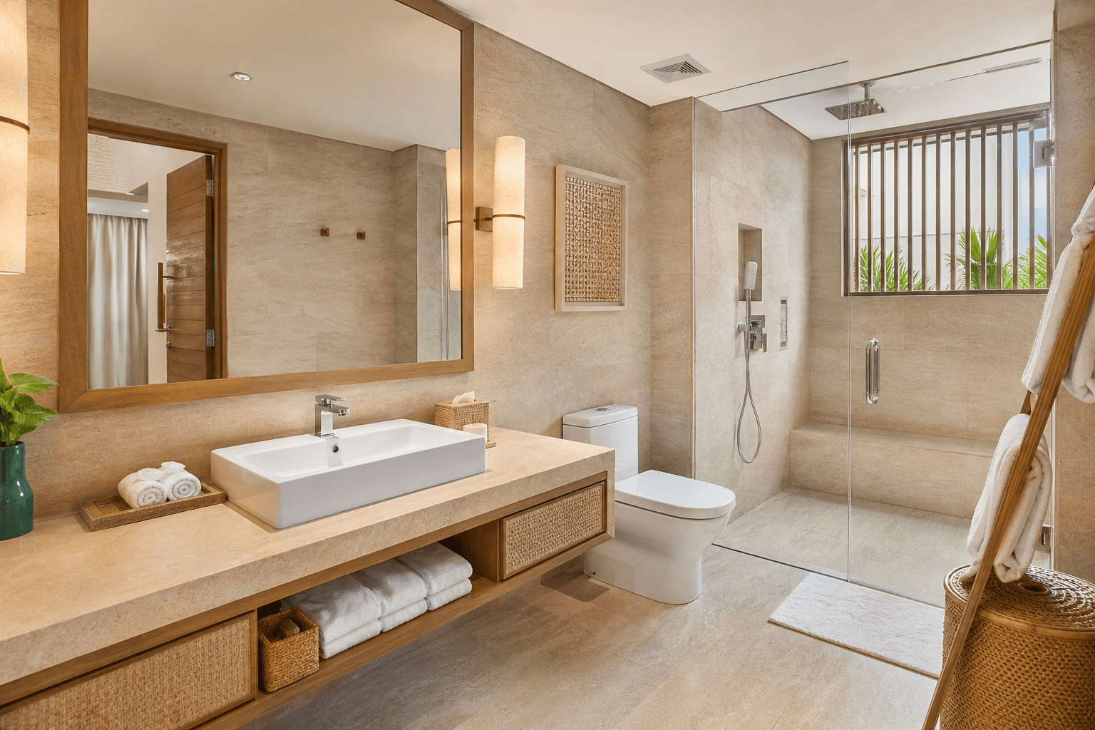 Family Suite tropical-modern bathroom