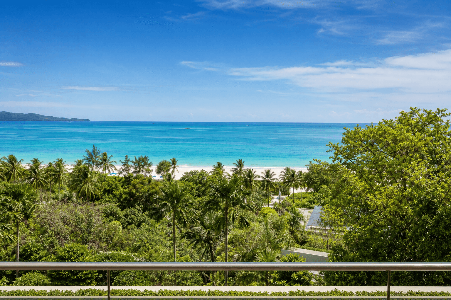 Expansive turquoise ocean view from the Ocean View Suite
