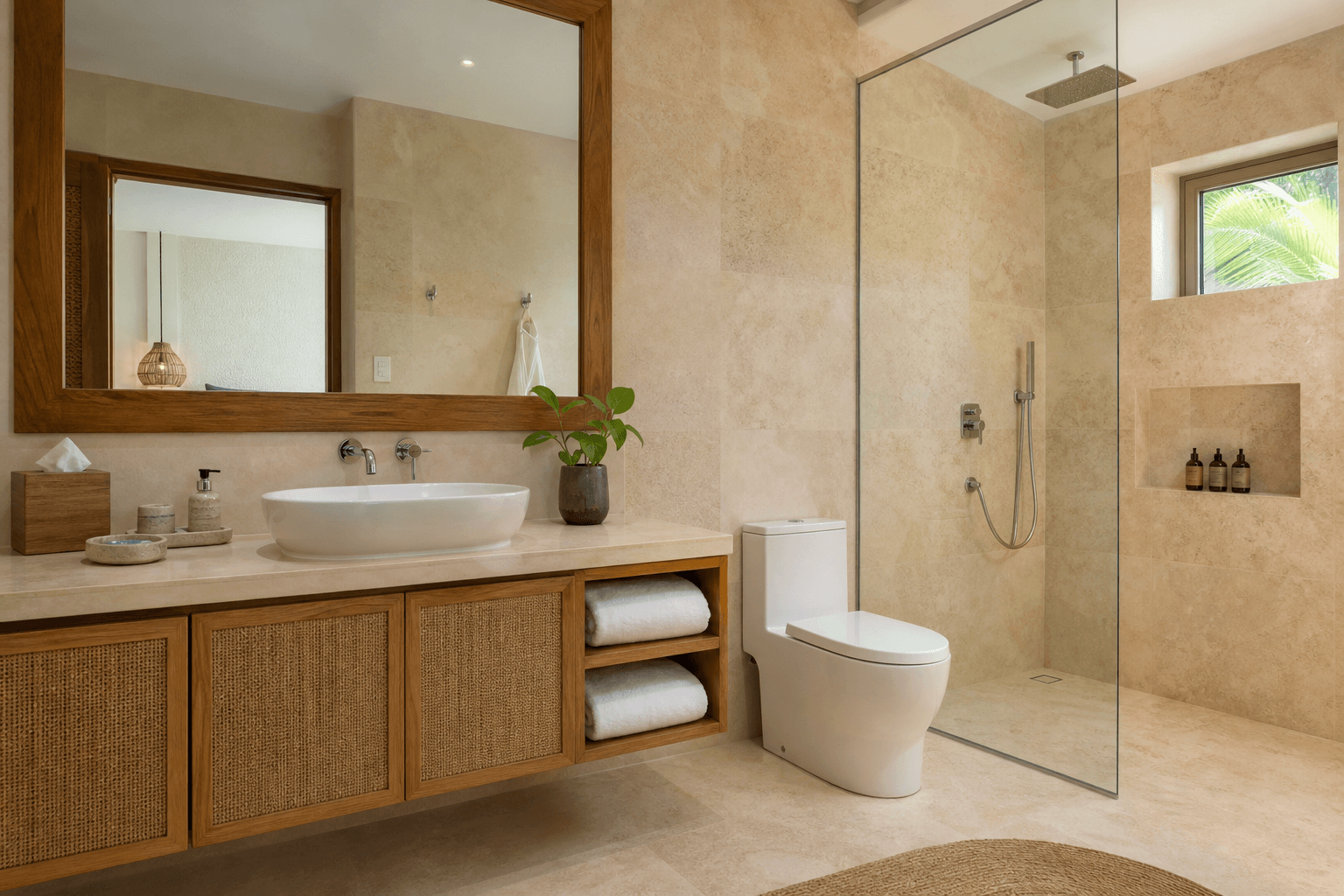 Premium Loft rainfall-shower bathroom