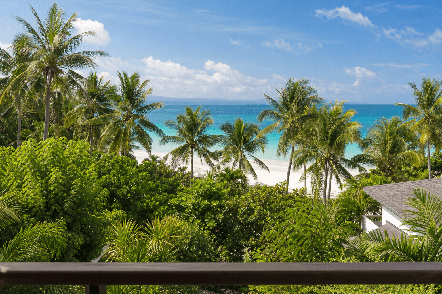 Premium Loft view over tropical greenery and White Beach